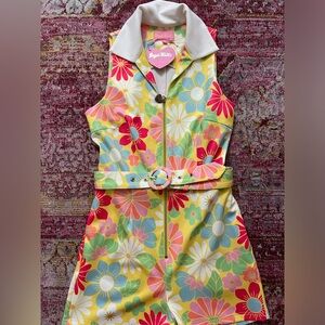 Dolls Kill Sugar Thrills 70s Floral Belted Romper